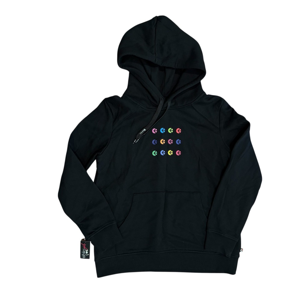 Ethika Girls Black Hoodie XL Multi Color Logo Pullover Hooded Sweatshirt‎ NEW